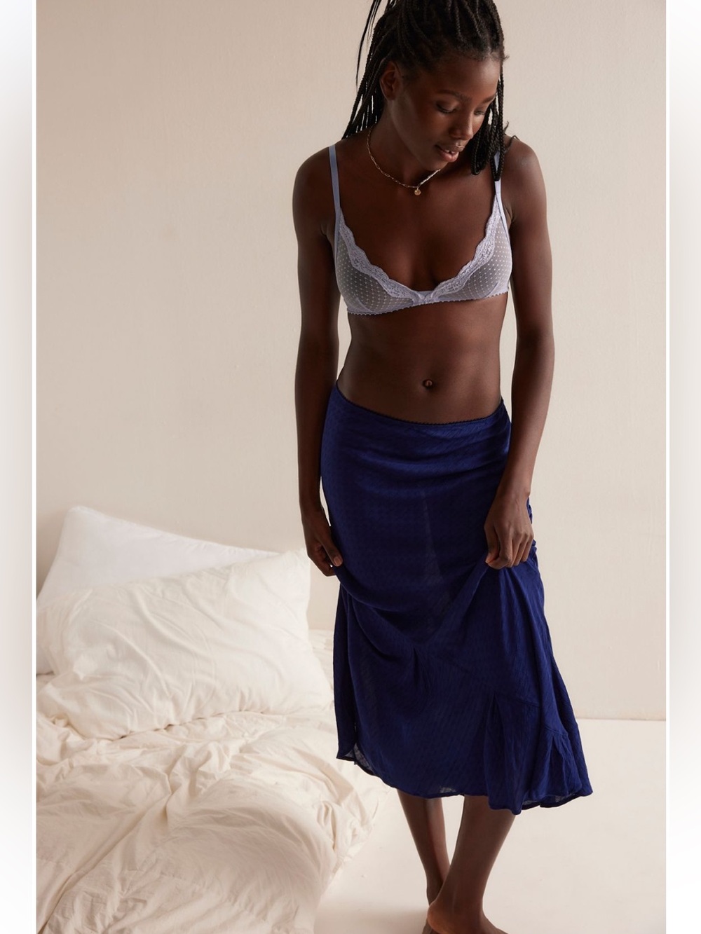 Free People Sweet On You Bias-Cut Maxi Slip Skirt NWT S